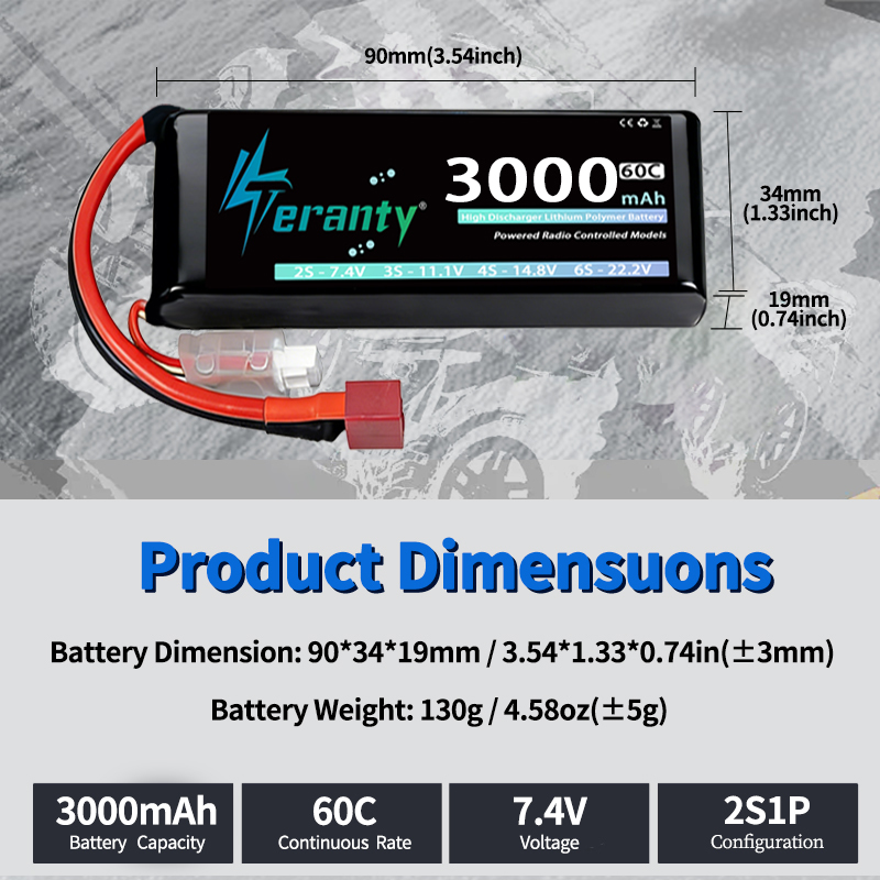 TERANTY 2S 3000mAh Lipo Batter - đánh giá và giá Rc Hobby Vehicles