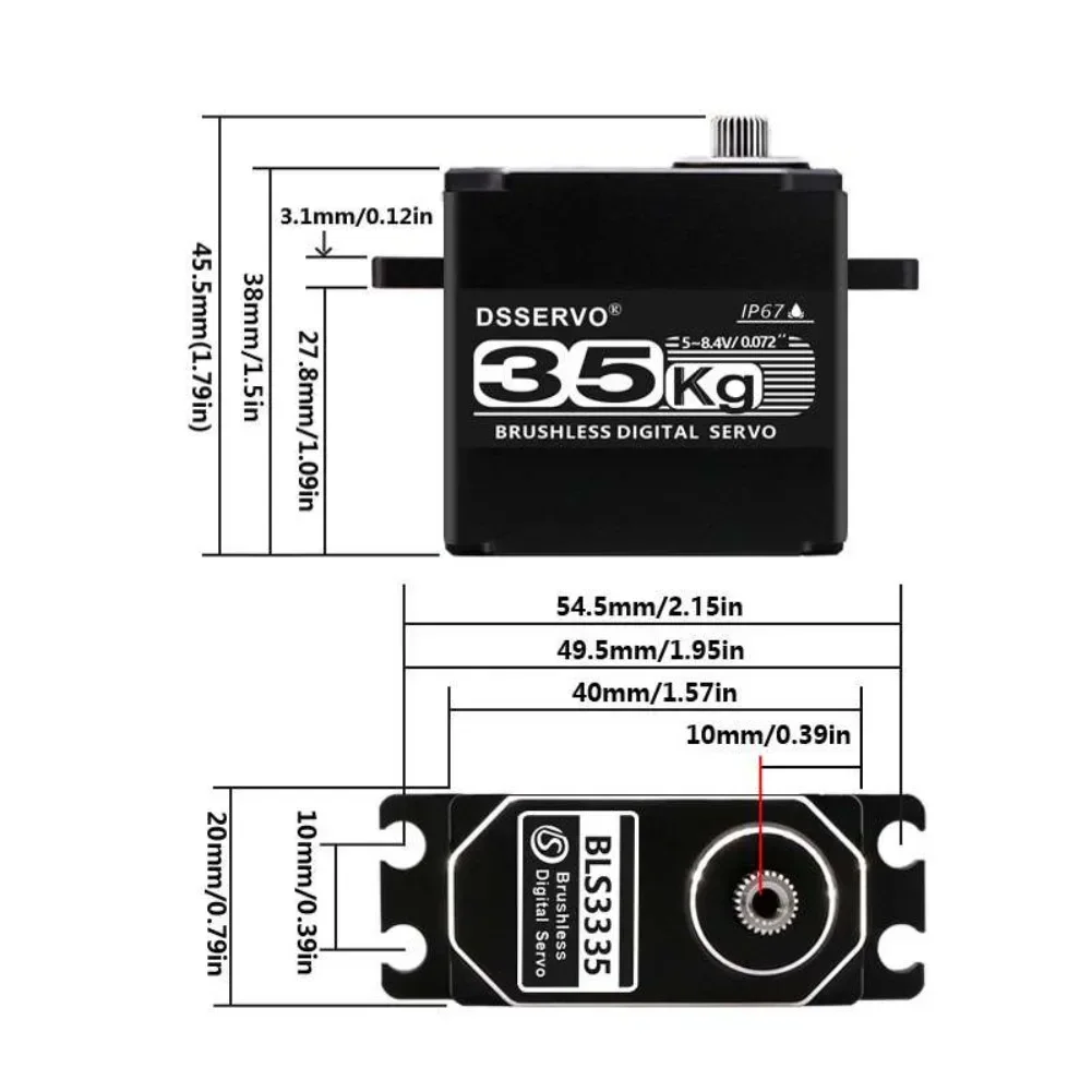 35KG BLS3335 Digital Servo Mot - đánh giá và giá Rc Hobby Motors